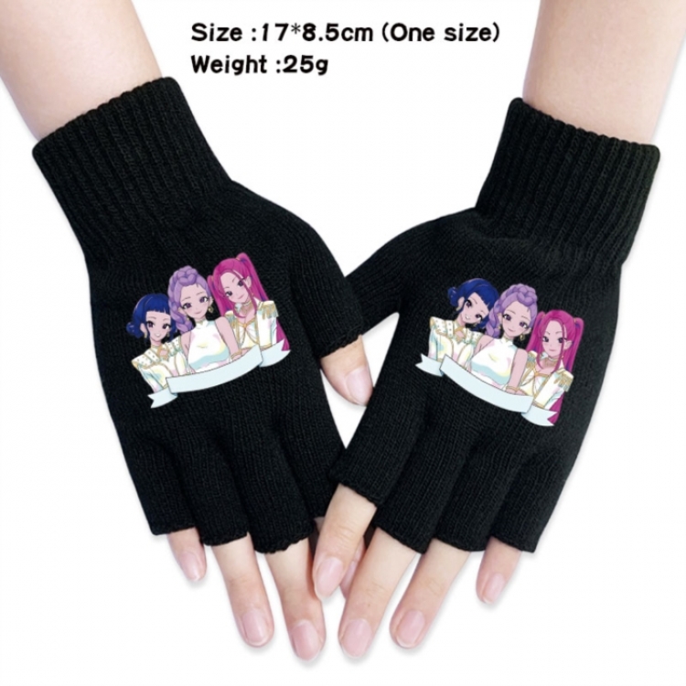 K-Pop:Demon Hunters Anime knitted half finger gloves 17x8.5cm