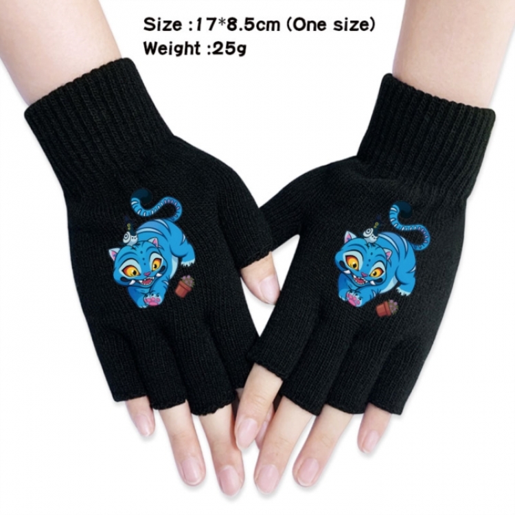 K-Pop:Demon Hunters Anime knitted half finger gloves 17x8.5cm