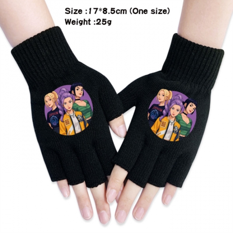 K-Pop:Demon Hunters Anime knitted half finger gloves 17x8.5cm
