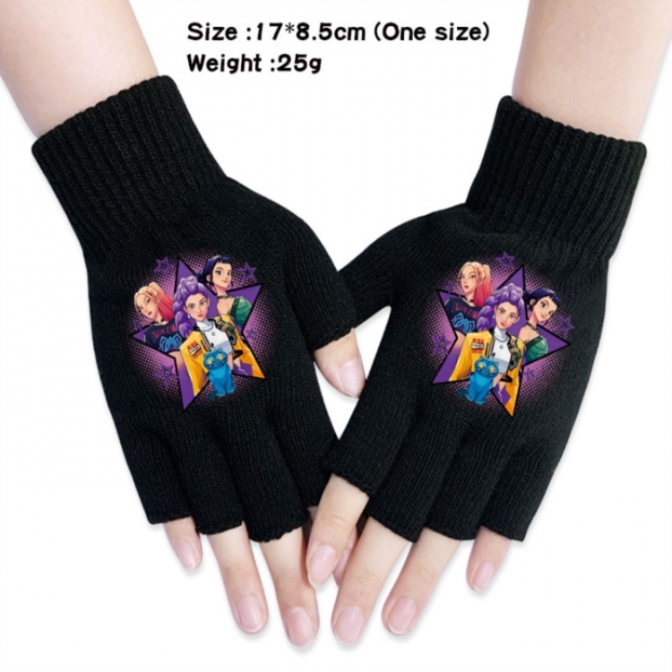 K-Pop:Demon Hunters Anime knitted half finger gloves 17x8.5cm