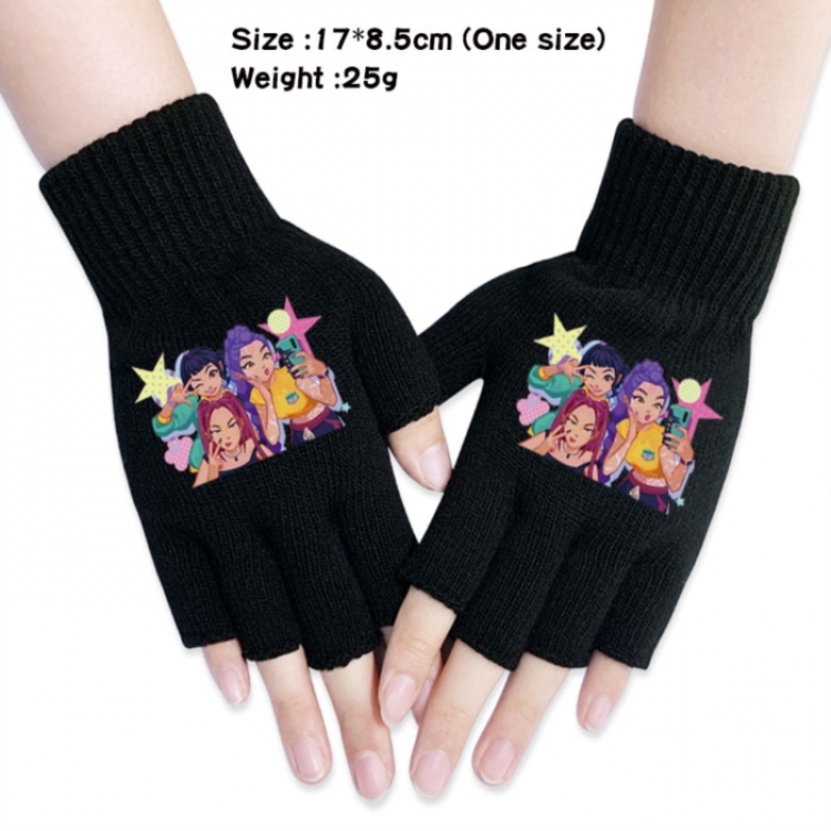 K-Pop:Demon Hunters Anime knitted half finger gloves 17x8.5cm