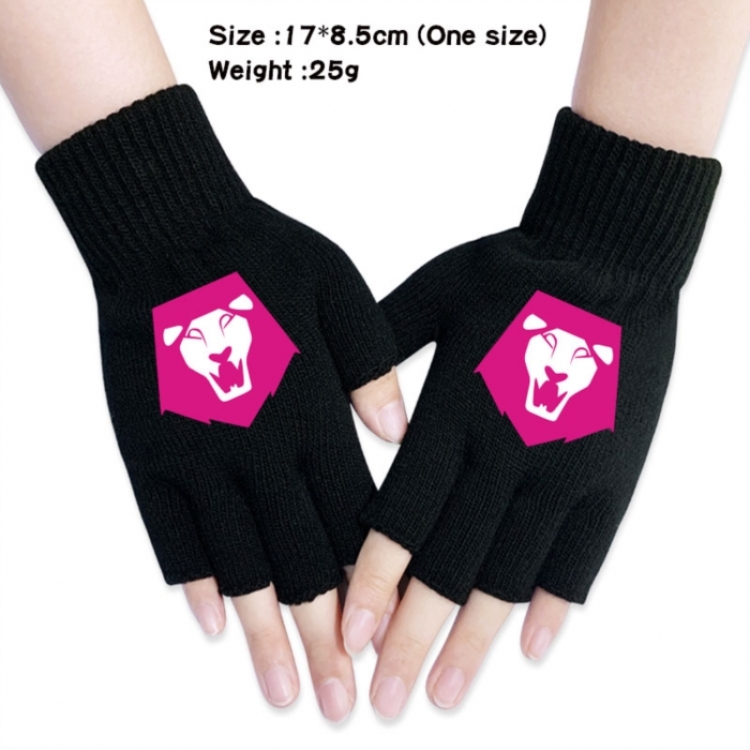 K-Pop:Demon Hunters Anime knitted half finger gloves 17x8.5cm