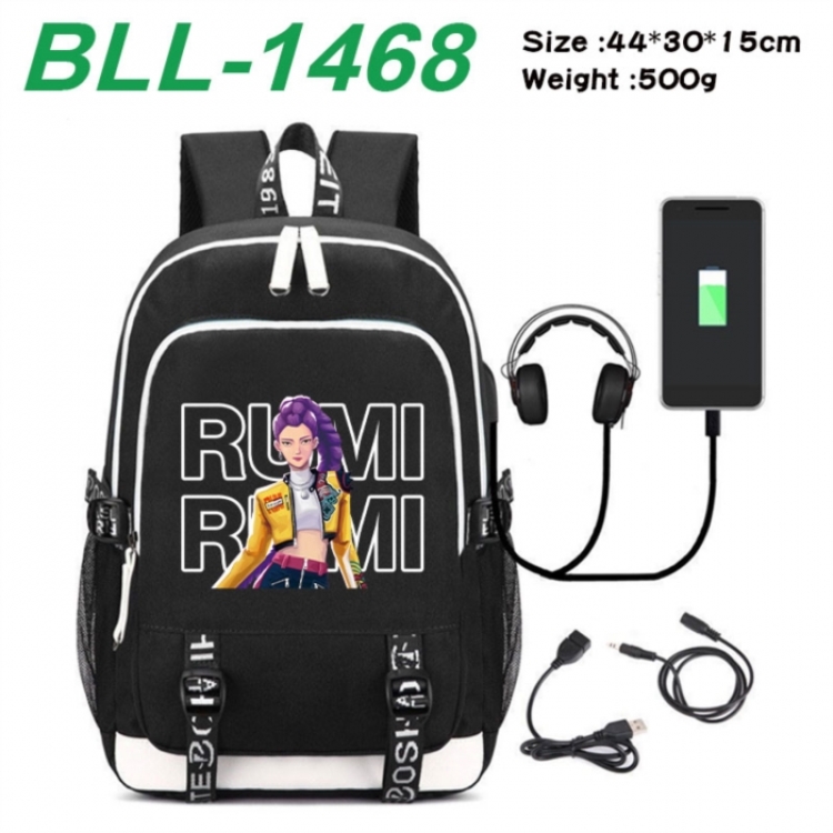 K-Pop:Demon Hunters Game Canvas Backpack Waterproof School Bag 44X30X15CM 500G