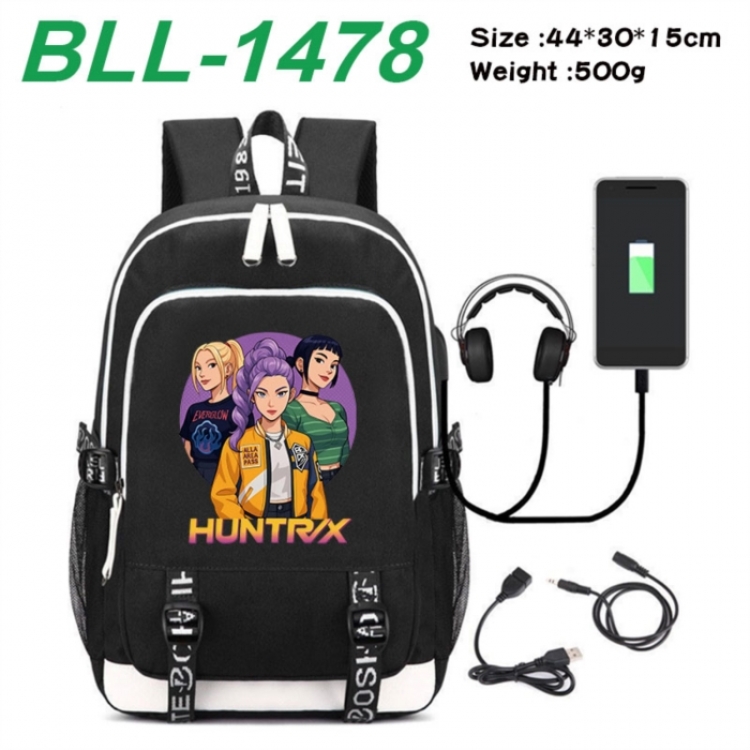 K-Pop:Demon Hunters Game Canvas Backpack Waterproof School Bag 44X30X15CM 500G