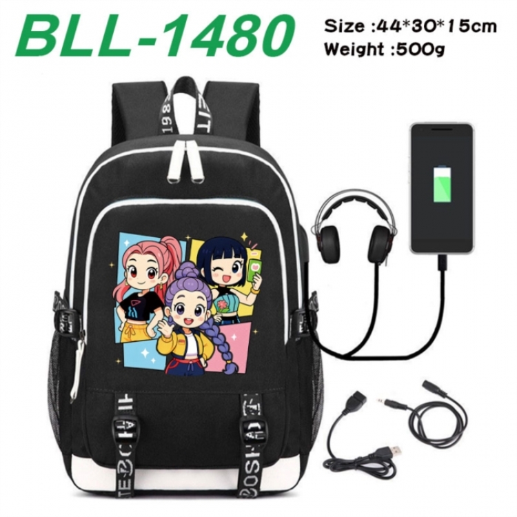 K-Pop:Demon Hunters Game Canvas Backpack Waterproof School Bag 44X30X15CM 500G