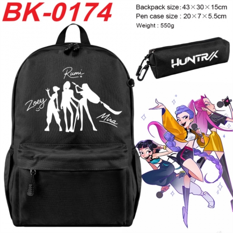 K-Pop:Demon Hunters Anime backpack pencil case set backpack 43X35X15CM