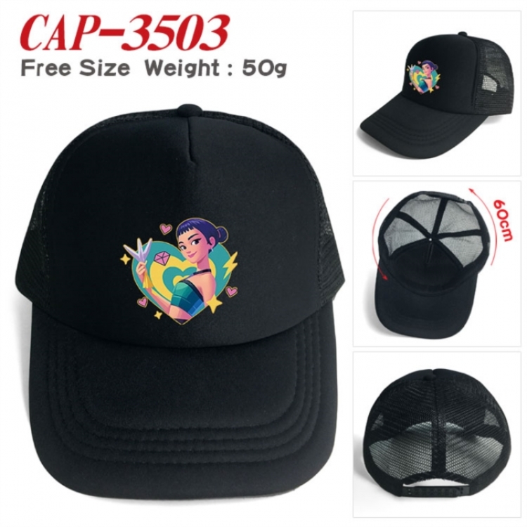 K-Pop:Demon Hunters Anime peripheral color printed mesh cap baseball cap size 60 ± 5cm