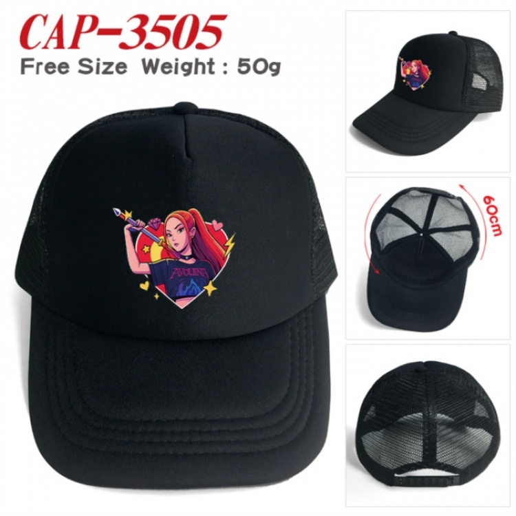 K-Pop:Demon Hunters Anime peripheral color printed mesh cap baseball cap size 60 ± 5cm