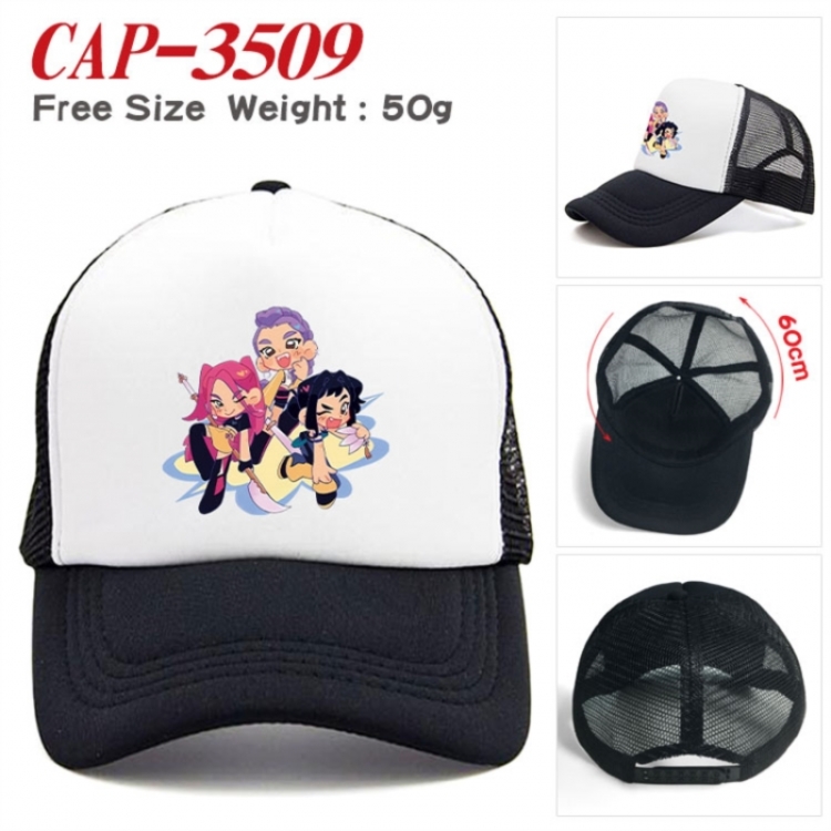 K-Pop:Demon Hunters Anime peripheral color printed mesh cap baseball cap size 60 ± 5cm