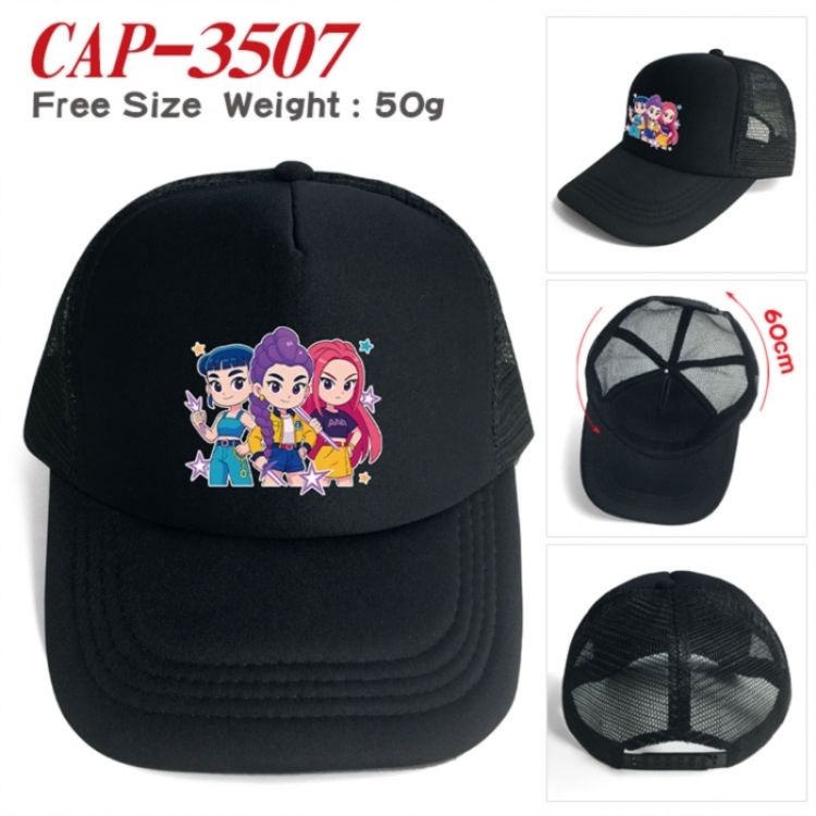 K-Pop:Demon Hunters Anime peripheral color printed mesh cap baseball cap size 60 ± 5cm