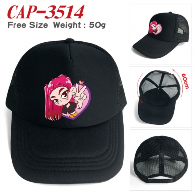 K-Pop:Demon Hunters Anime peripheral color printed mesh cap baseball cap size 60 ± 5cm