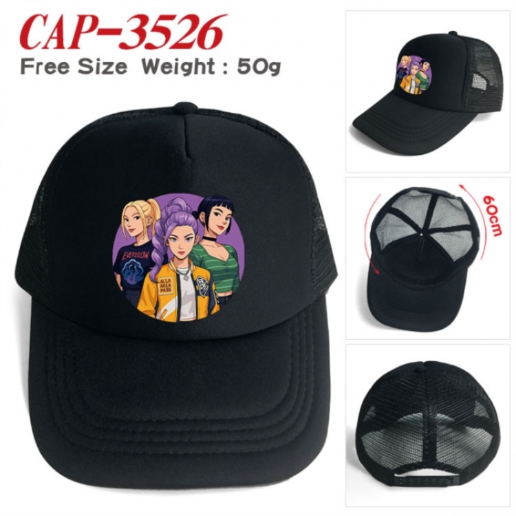 K-Pop:Demon Hunters Anime peripheral color printed mesh cap baseball cap size 60 ± 5cm