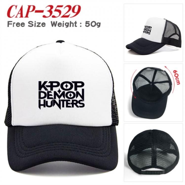 K-Pop:Demon Hunters Anime peripheral color printed mesh cap baseball cap size 60 ± 5cm