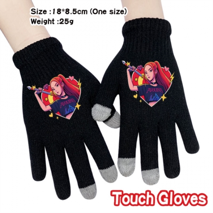K-Pop:Demon Hunters Anime touch screen knitting all finger gloves 18X8.5CM