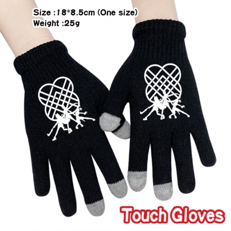 K-Pop:Demon Hunters Anime touch screen knitting all finger gloves 18X8.5CM