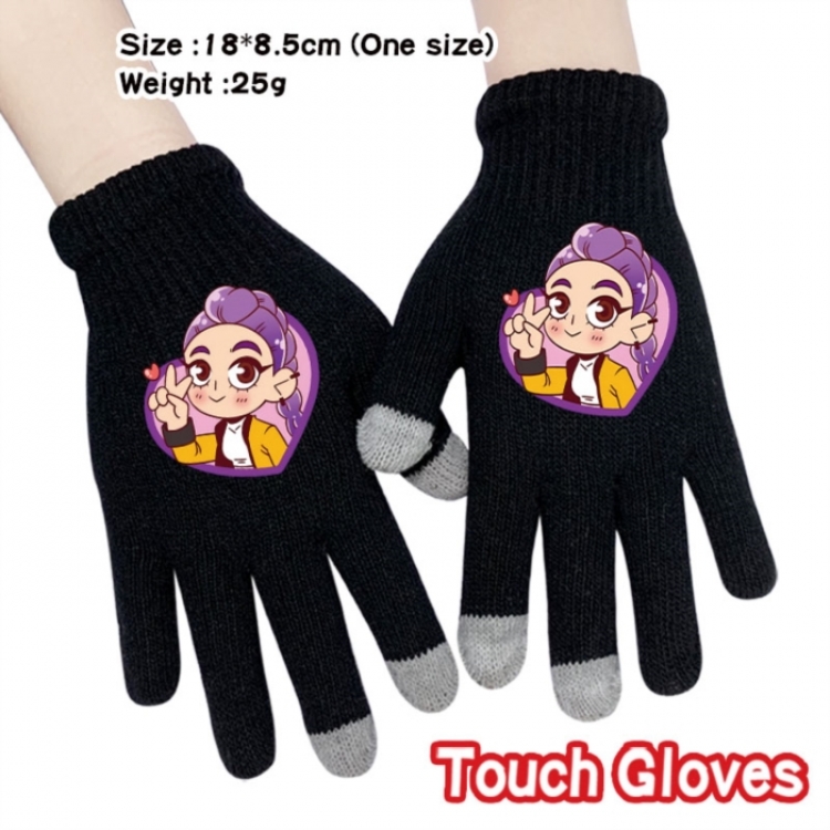 K-Pop:Demon Hunters Anime touch screen knitting all finger gloves 18X8.5CM