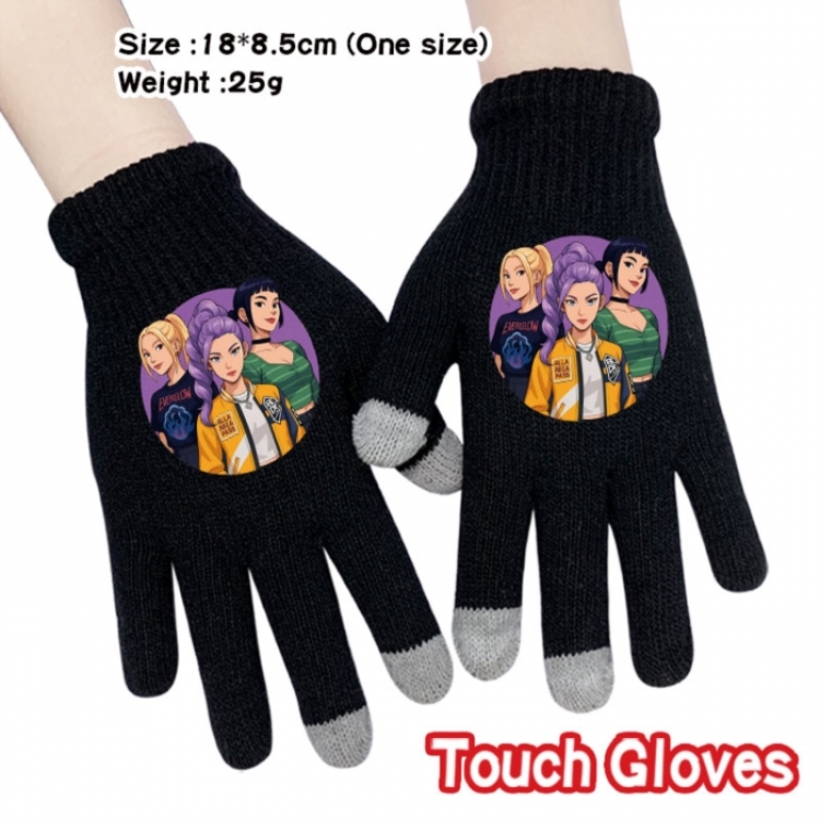 K-Pop:Demon Hunters Anime touch screen knitting all finger gloves 18X8.5CM