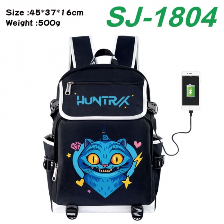 K-Pop:Demon Hunters Anime Flip Data Cable USB Backpack School Bag 45X37X16CM