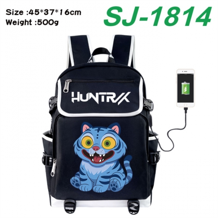 K-Pop:Demon Hunters Anime Flip Data Cable USB Backpack School Bag 45X37X16CM