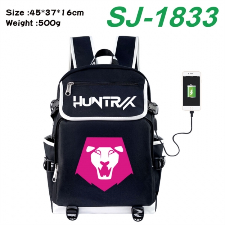 K-Pop:Demon Hunters Anime Flip Data Cable USB Backpack School Bag 45X37X16CM