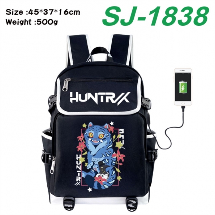 K-Pop:Demon Hunters Anime Flip Data Cable USB Backpack School Bag 45X37X16CM