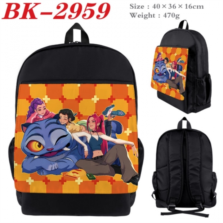 K-Pop:Demon Hunters Waterproof nylon canvas flip color picture backpack 40X36X16CM
