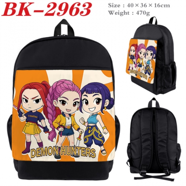 K-Pop:Demon Hunters Waterproof nylon canvas flip color picture backpack 40X36X16CM