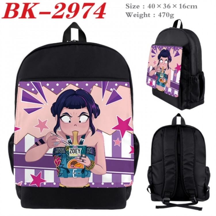 K-Pop:Demon Hunters Waterproof nylon canvas flip color picture backpack 40X36X16CM