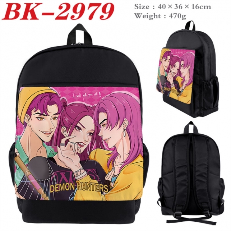 K-Pop:Demon Hunters Waterproof nylon canvas flip color picture backpack 40X36X16CM