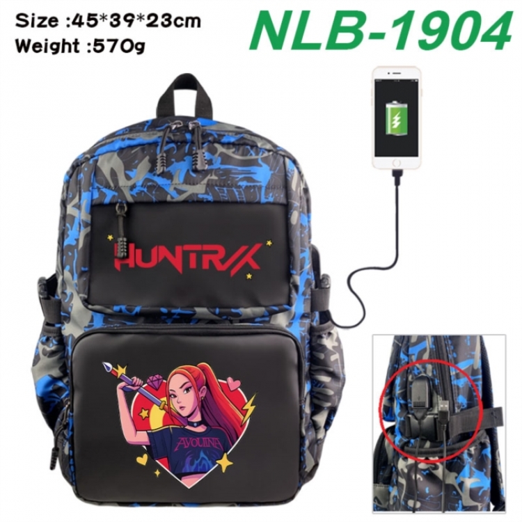 K-Pop:Demon Hunters Anime waterproof nylon camouflage backpack School Bag 45X39X23CM
