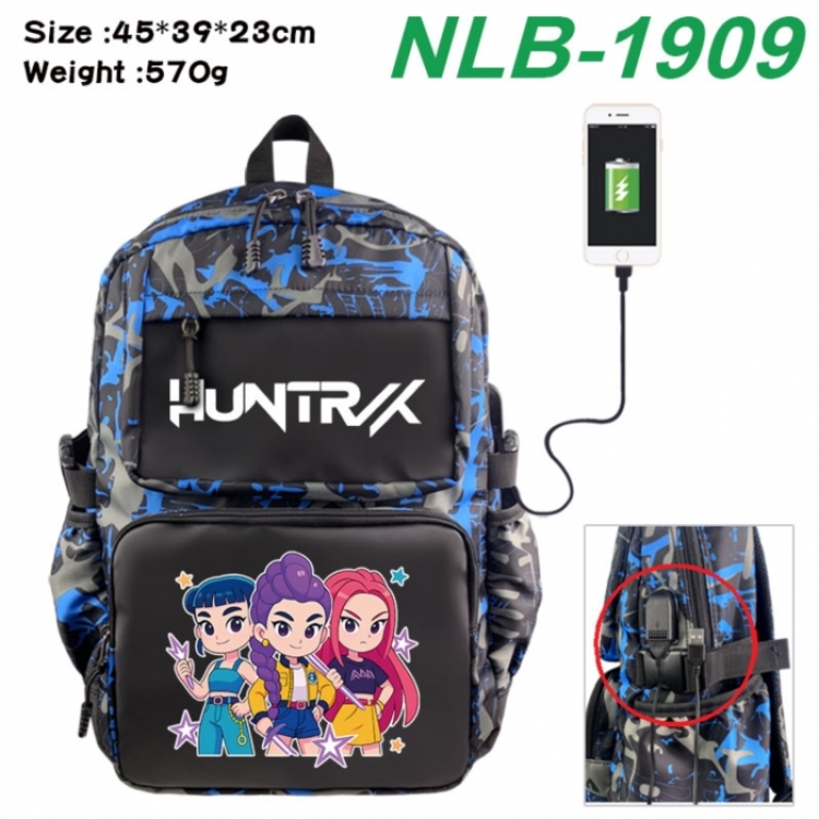 K-Pop:Demon Hunters Anime waterproof nylon camouflage backpack School Bag 45X39X23CM