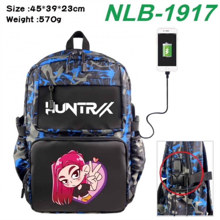 K-Pop:Demon Hunters Anime waterproof nylon camouflage backpack School Bag 45X39X23CM