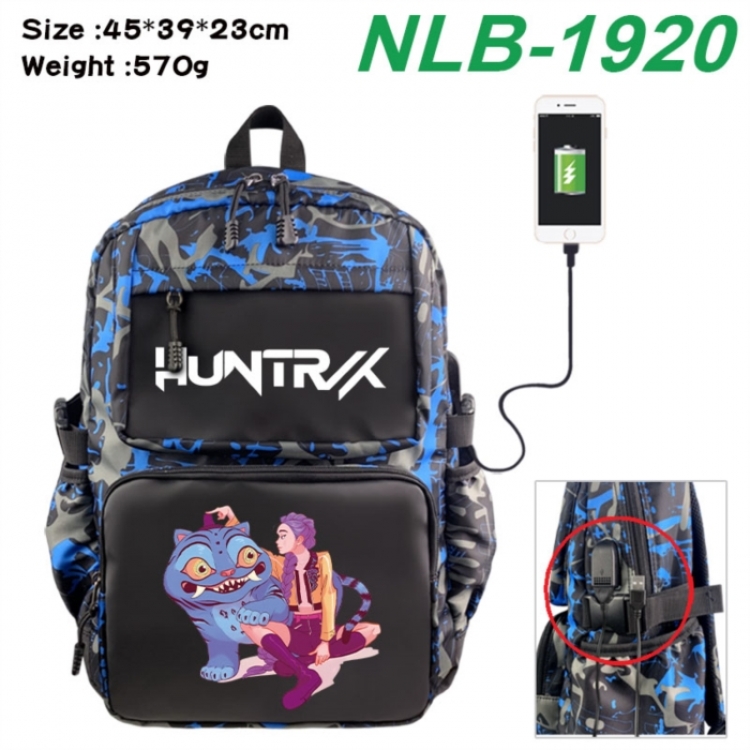 K-Pop:Demon Hunters Anime waterproof nylon camouflage backpack School Bag 45X39X23CM