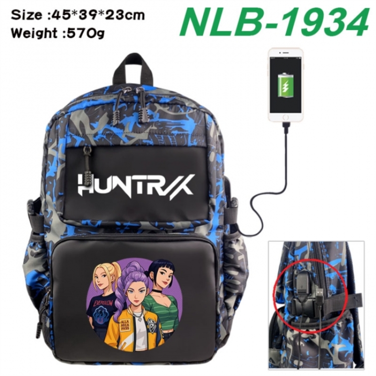 K-Pop:Demon Hunters Anime waterproof nylon camouflage backpack School Bag 45X39X23CM
