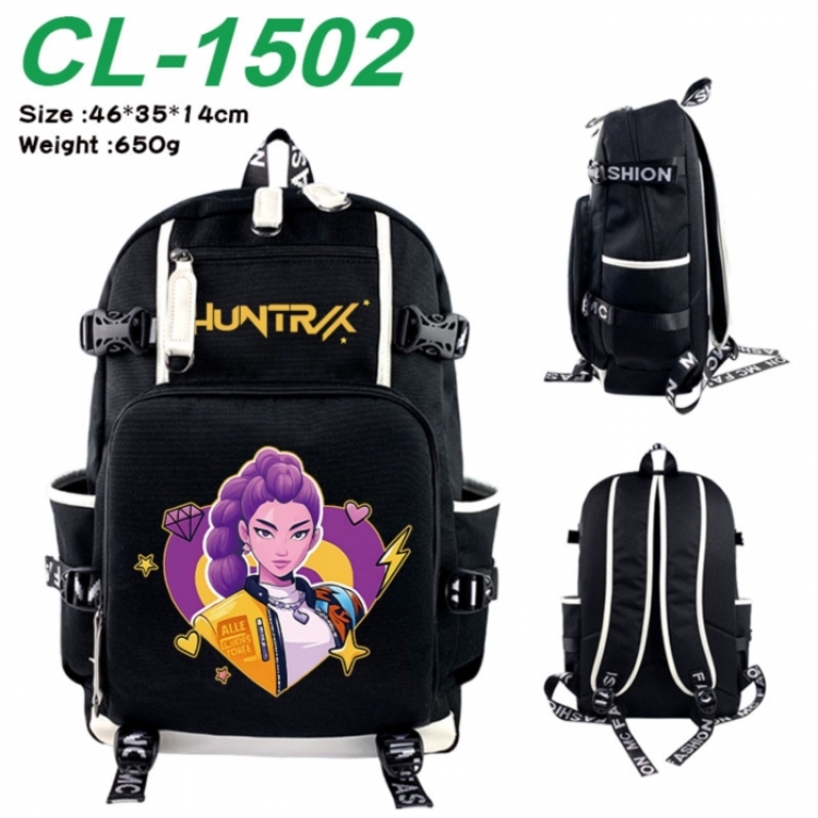K-Pop:Demon Hunters Data USB backpack Cartoon printed student backpack 46X35X14CM 650G