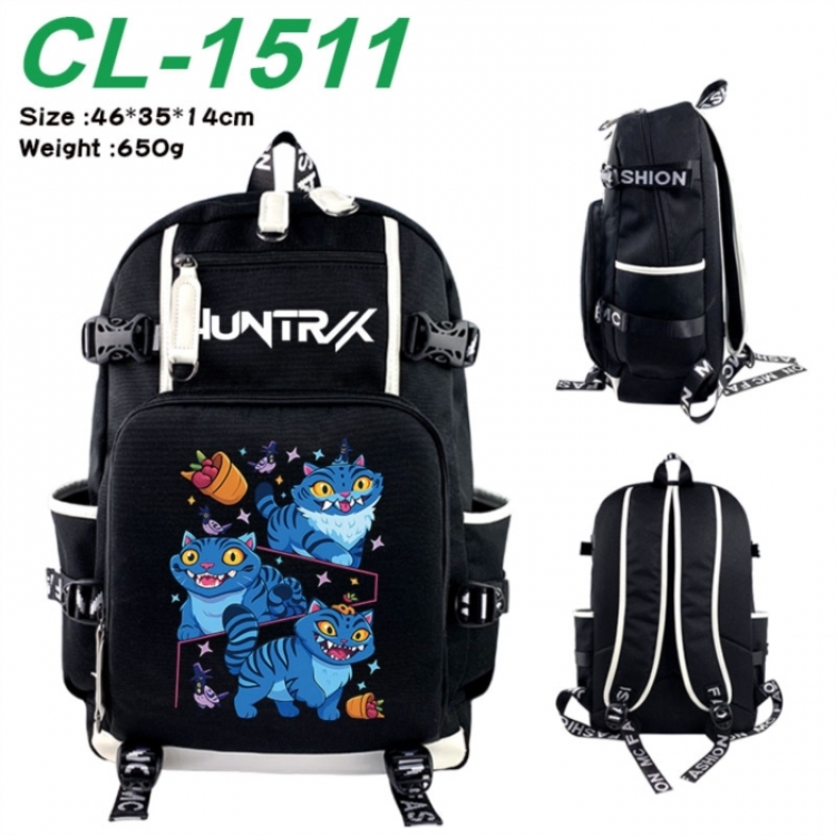 K-Pop:Demon Hunters Data USB backpack Cartoon printed student backpack 46X35X14CM 650G
