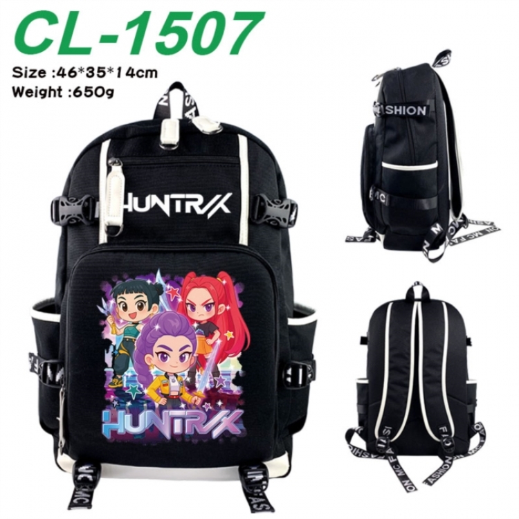 K-Pop:Demon Hunters Data USB backpack Cartoon printed student backpack 46X35X14CM 650G