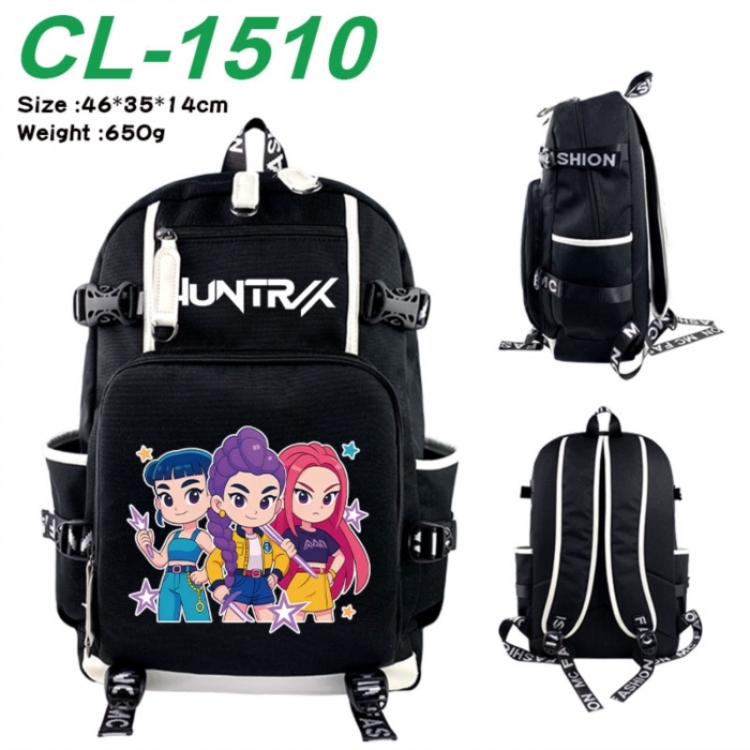 K-Pop:Demon Hunters Data USB backpack Cartoon printed student backpack 46X35X14CM 650G
