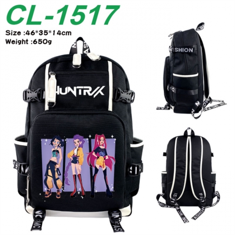 K-Pop:Demon Hunters Data USB backpack Cartoon printed student backpack 46X35X14CM 650G