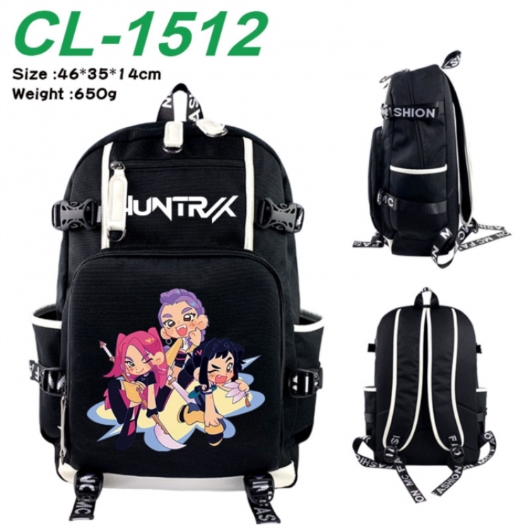 K-Pop:Demon Hunters Data USB backpack Cartoon printed student backpack 46X35X14CM 650G