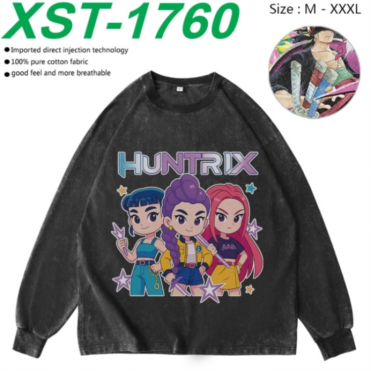 K-Pop:Demon Hunters Anime washing water pure cotton long sleeved sweatshirt from M to 3XL