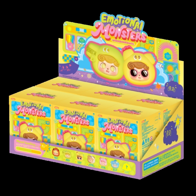 Q.Kid Emotional Hairy Monsters Series Earphone Bag Blind Box Creative storage bag a set of 6