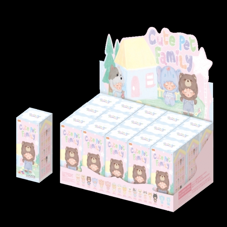 YUMO Cute Pet Playing House mini blind box doll Toy Ornament a set of 15