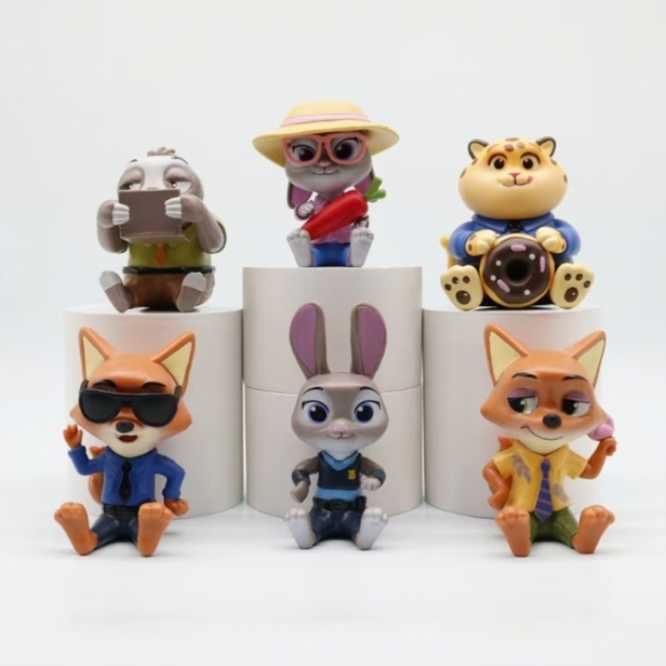 Zootopia Bagged Figure Decoration Model  a set of 6