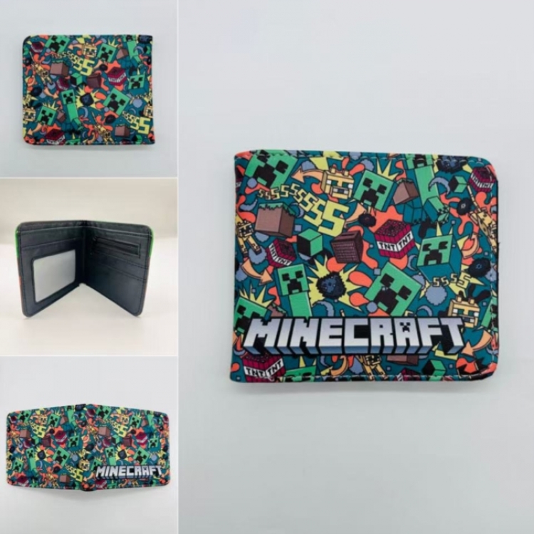 Minecraft Full color Two fold short card case wallet 11X9.5CM 