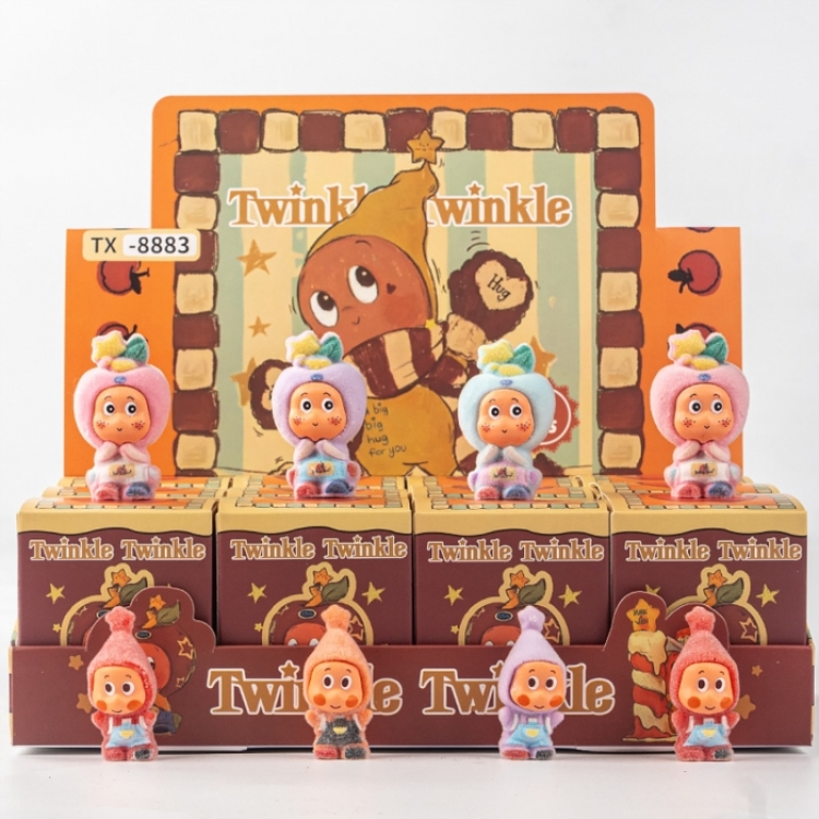 Twinkle Twinkle Flocked small ornaments figurines blind boxes trendy toys and small handmade crafts a set of 12 style B