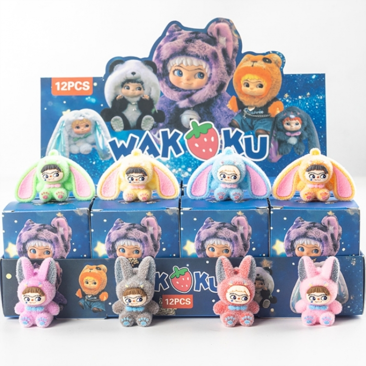 Wakuku  Flocked small ornaments figurines blind boxes trendy toys and small handmade crafts a set of 12