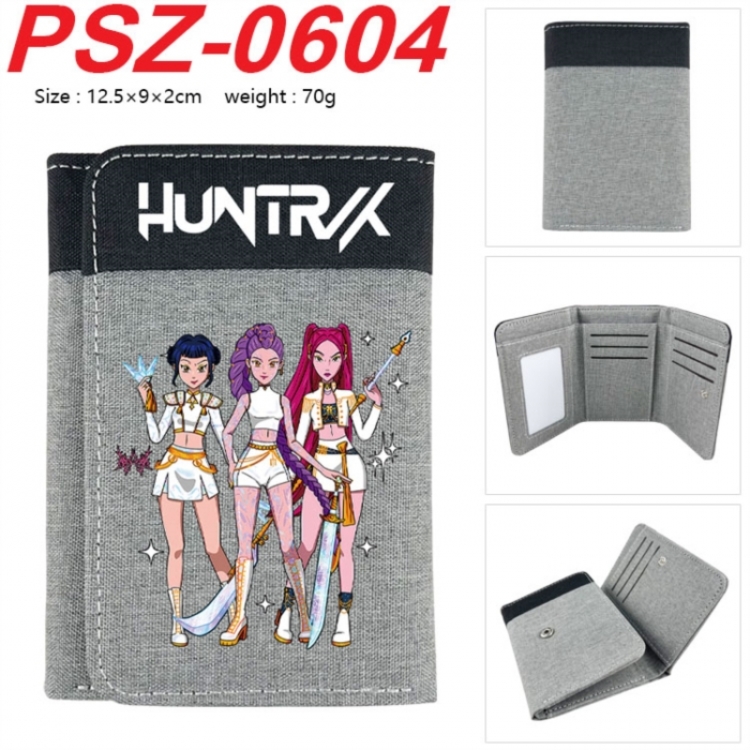 K-Pop Demon Hunters Anime color blocked three fold concealed wallet 12.5X9X2CM 70G