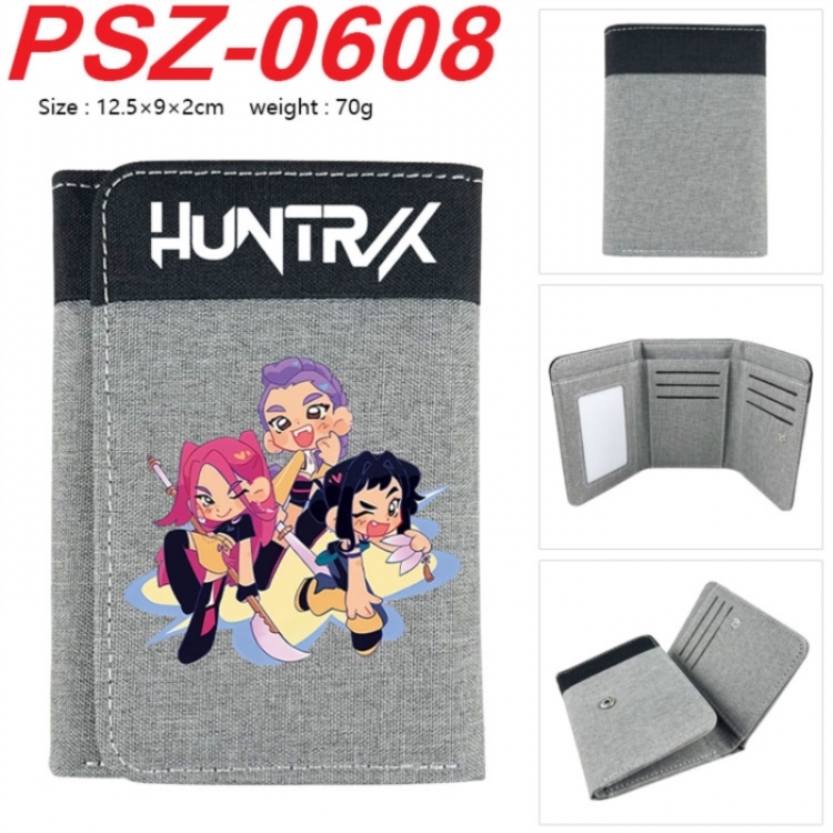 K-Pop Demon Hunters Anime color blocked three fold concealed wallet 12.5X9X2CM 70G