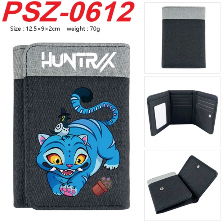 K-Pop Demon Hunters Anime color blocked three fold concealed wallet 12.5X9X2CM 70G